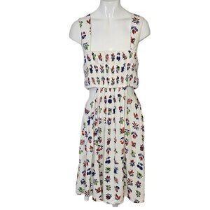 Anthropologie The Piper Bandeau Cutout Mini Dress Smocked, Floral, Size M, NWT